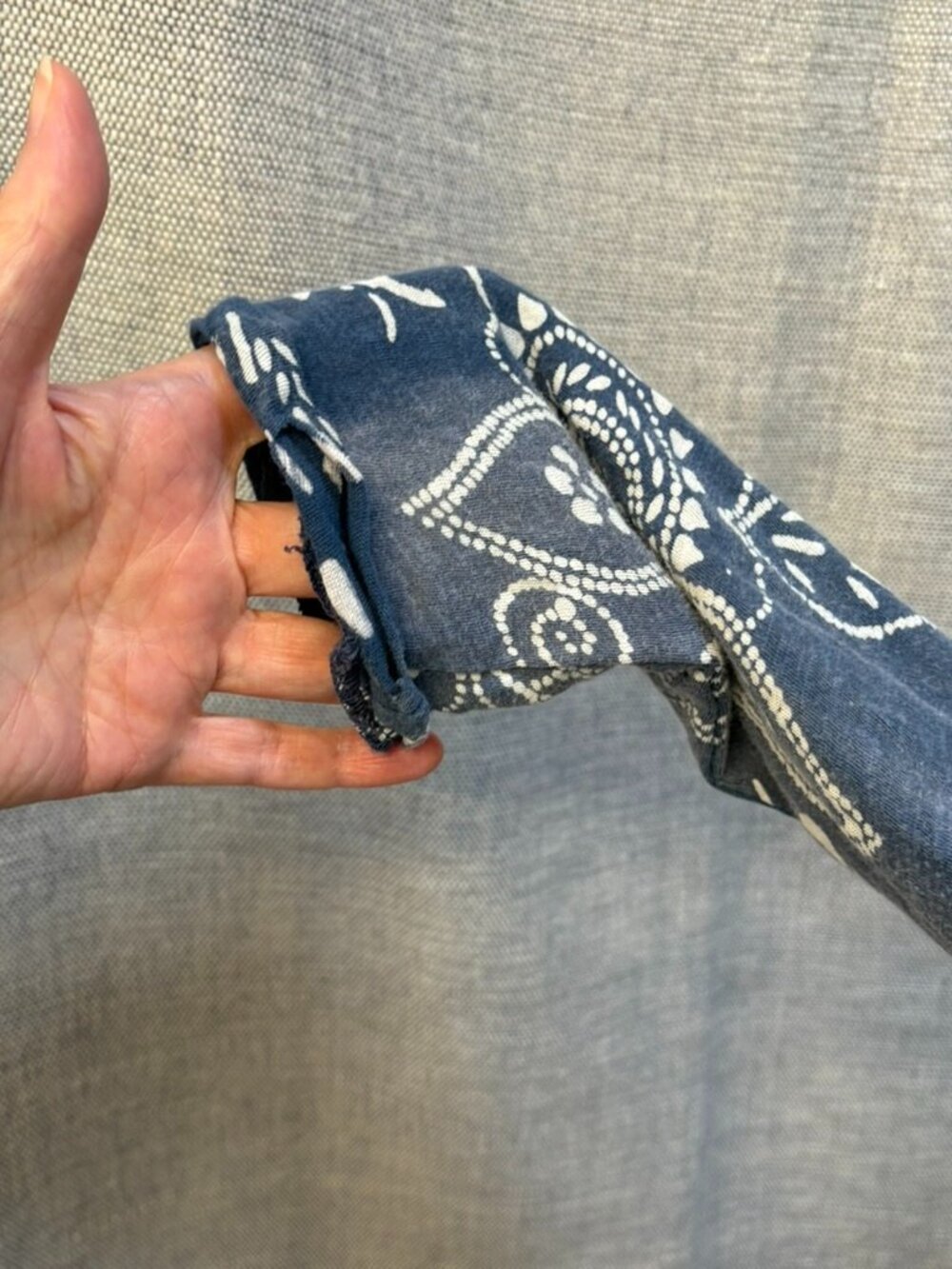 Magnolia Pearl Paisley Bandana Print Tee Dress, Blue & White OS - Picture 4 of 9